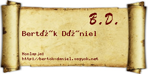 Bertók Dániel névjegykártya